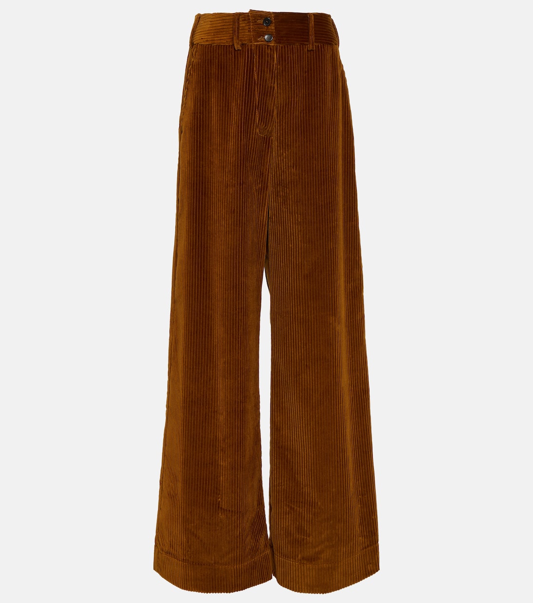 Широкие брюки из хлопкового вельвета Etro, коричневый