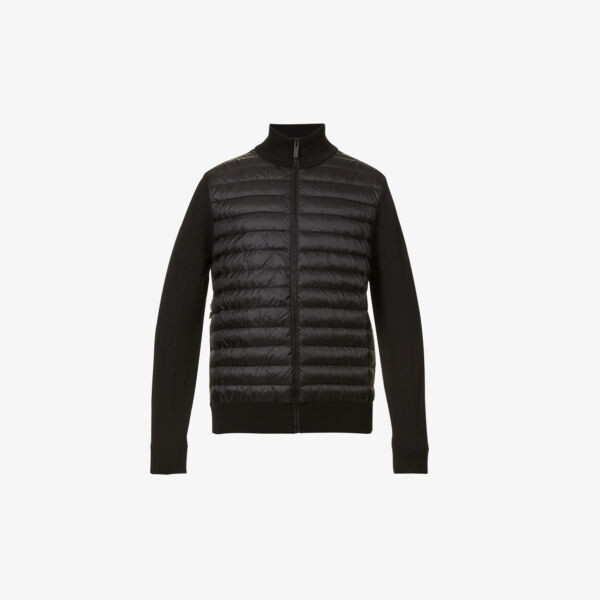 

Утепленная куртка из шерсти и пуховика с высоким воротником Canada Goose, черный