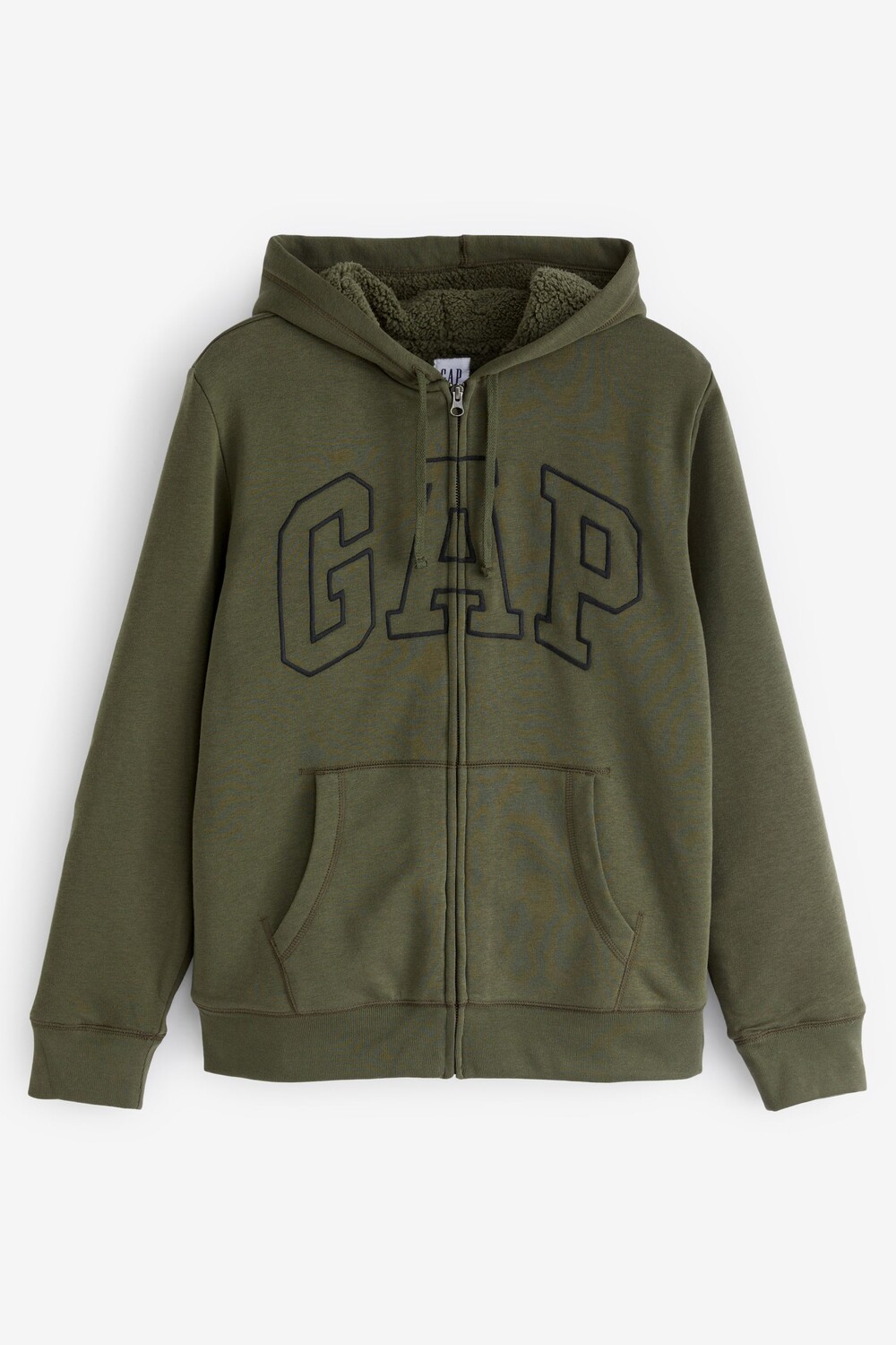 

Толстовка на молнии с логотипом и подкладкой из искусственной овчины Gap, зеленый