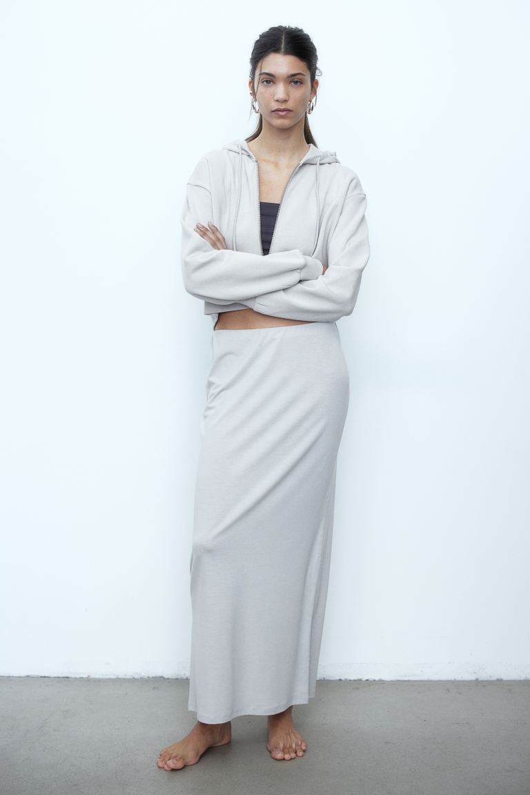 Юбка-Карандаш из джерси H&M, серый юбка из джерси с ластовицей h