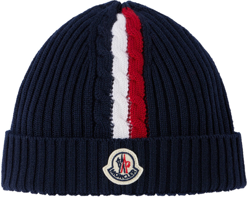 

Темно-синяя вязаная шапка Baby Navy Moncler Enfant