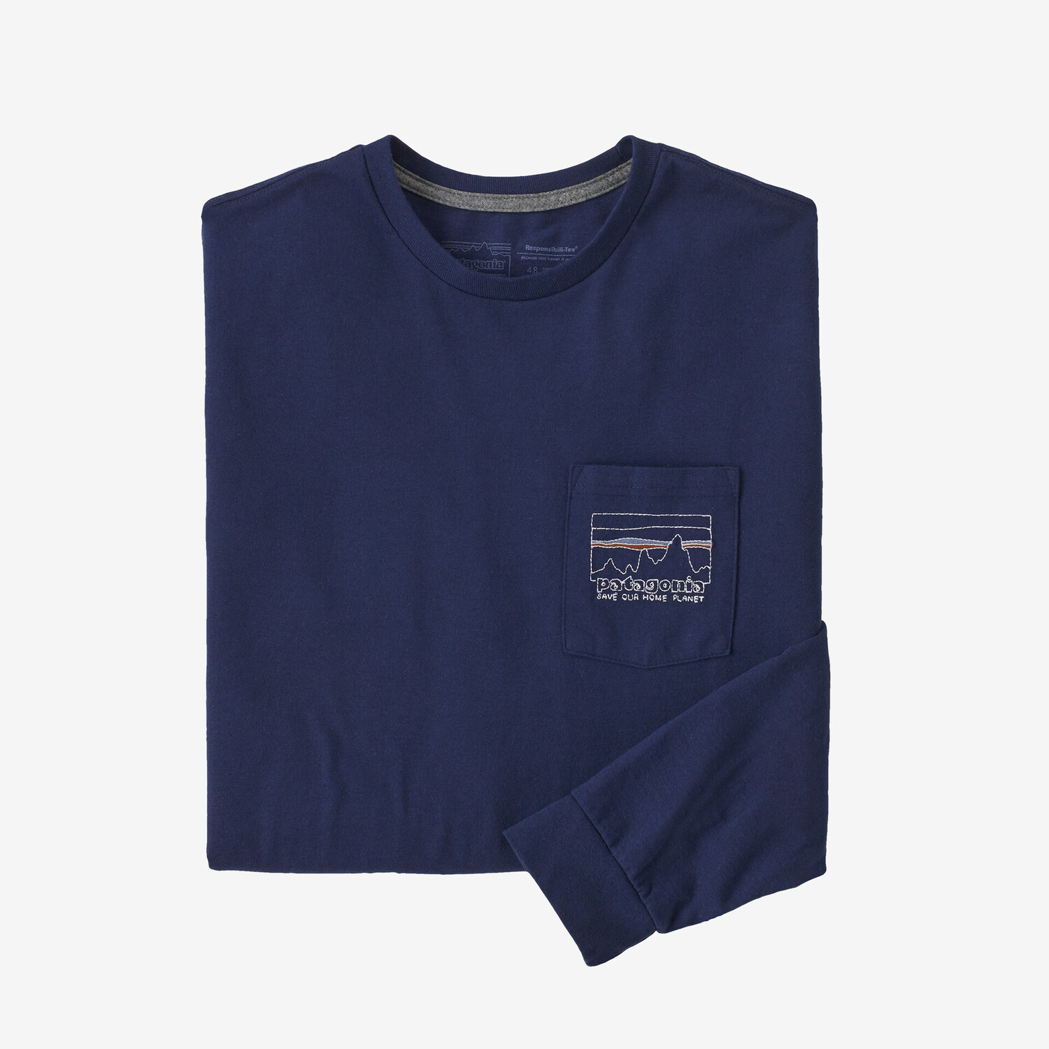 

Мужская футболка Skyline Pocket Responsibili 73 с длинными рукавами Patagonia, синий