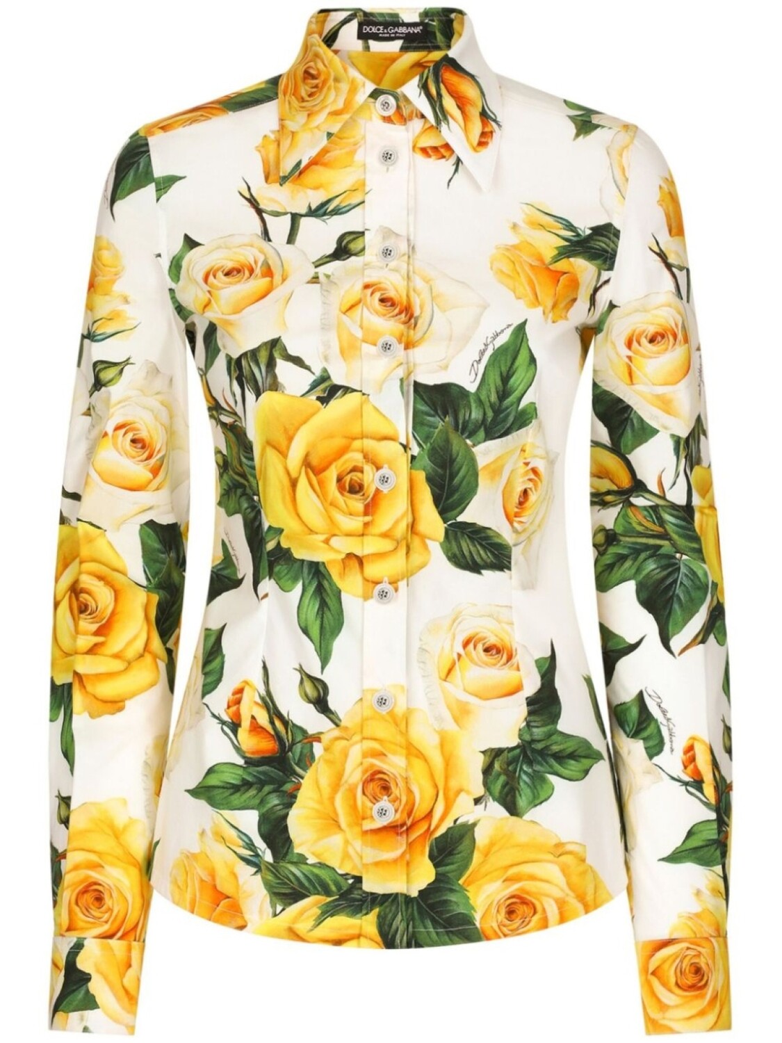 

Dolce & Gabbana поплиновая рубашка с цветочным принтом, белый