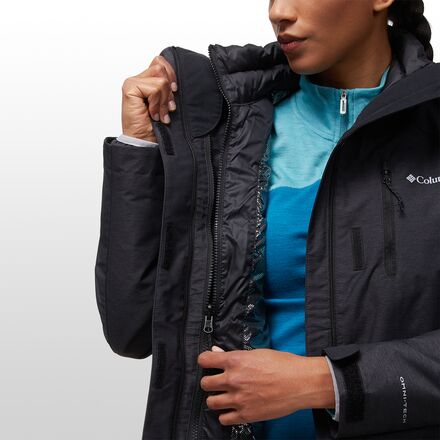 Куртка 3-в-1 с капюшоном Whirlibird IV Interchange женская Columbia, цвет Black Crossdye фото