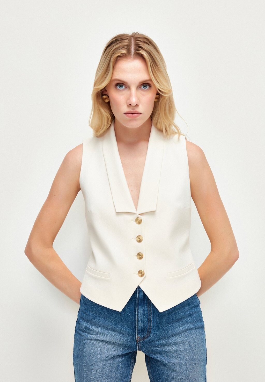 

Жилет Buttoned Short adL, цвет vanilla