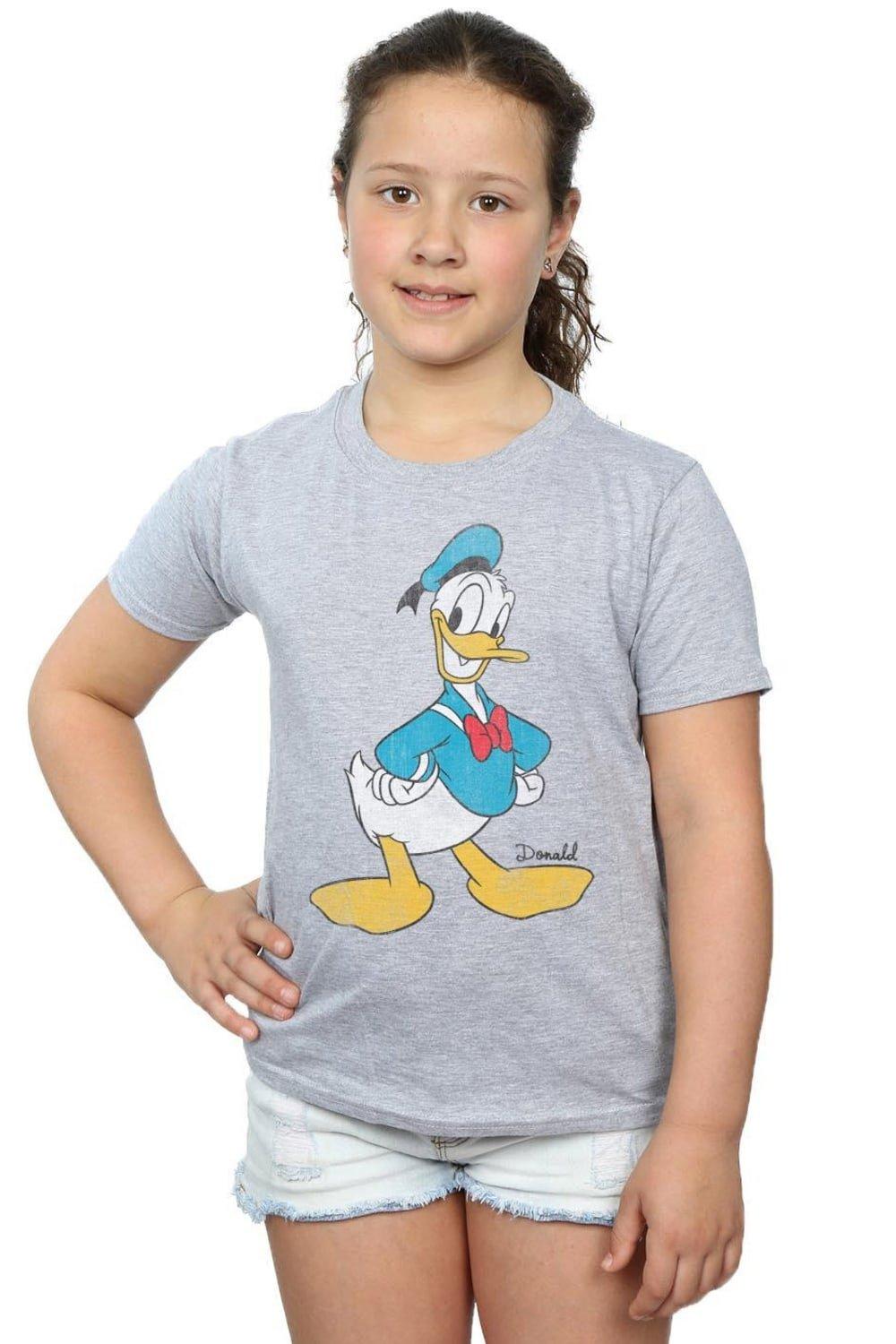 Классическая хлопковая футболка с изображением Дональда Дака Disney, серый брошь металлическая с изображением дональда дака брошь в виде мыши с эмалированным покрытием рюкзак из акрила