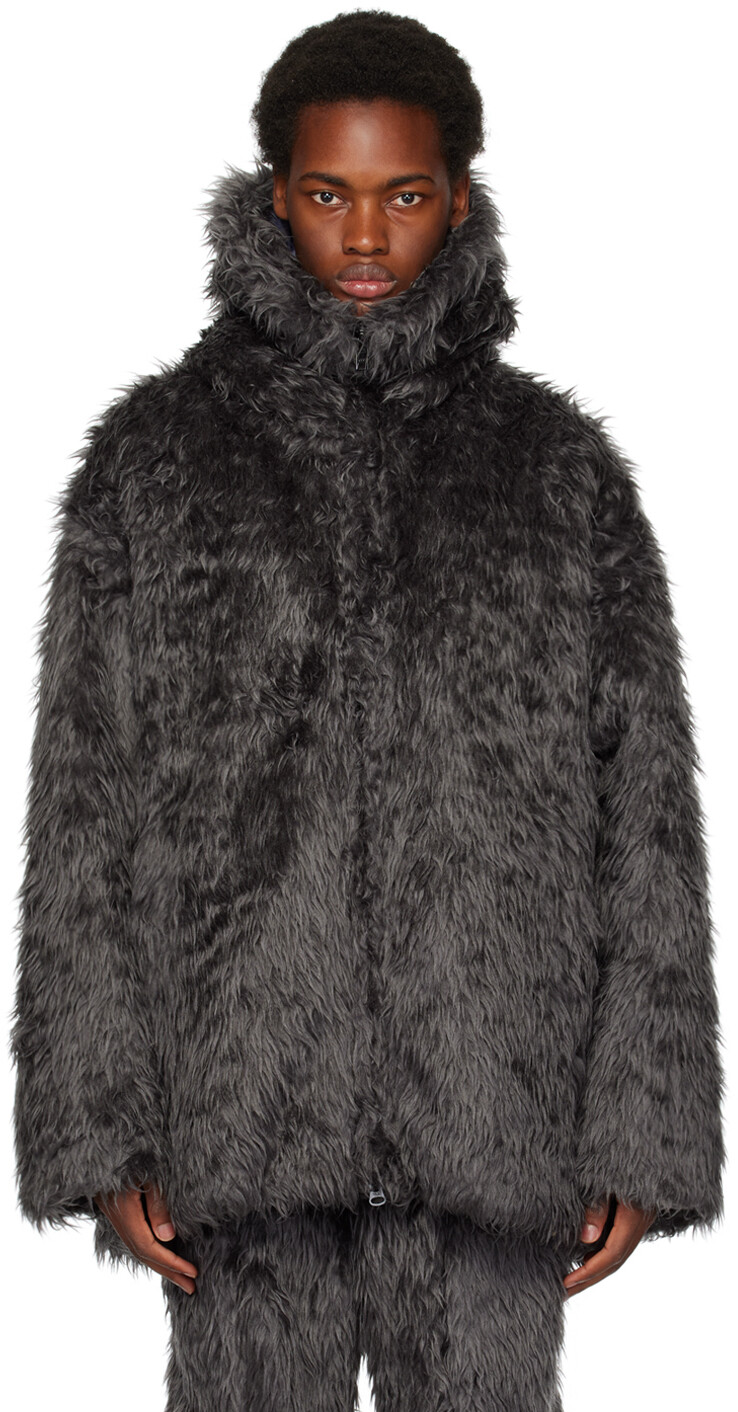 

Серая куртка из искусственного меха Doublet Animal, Серый