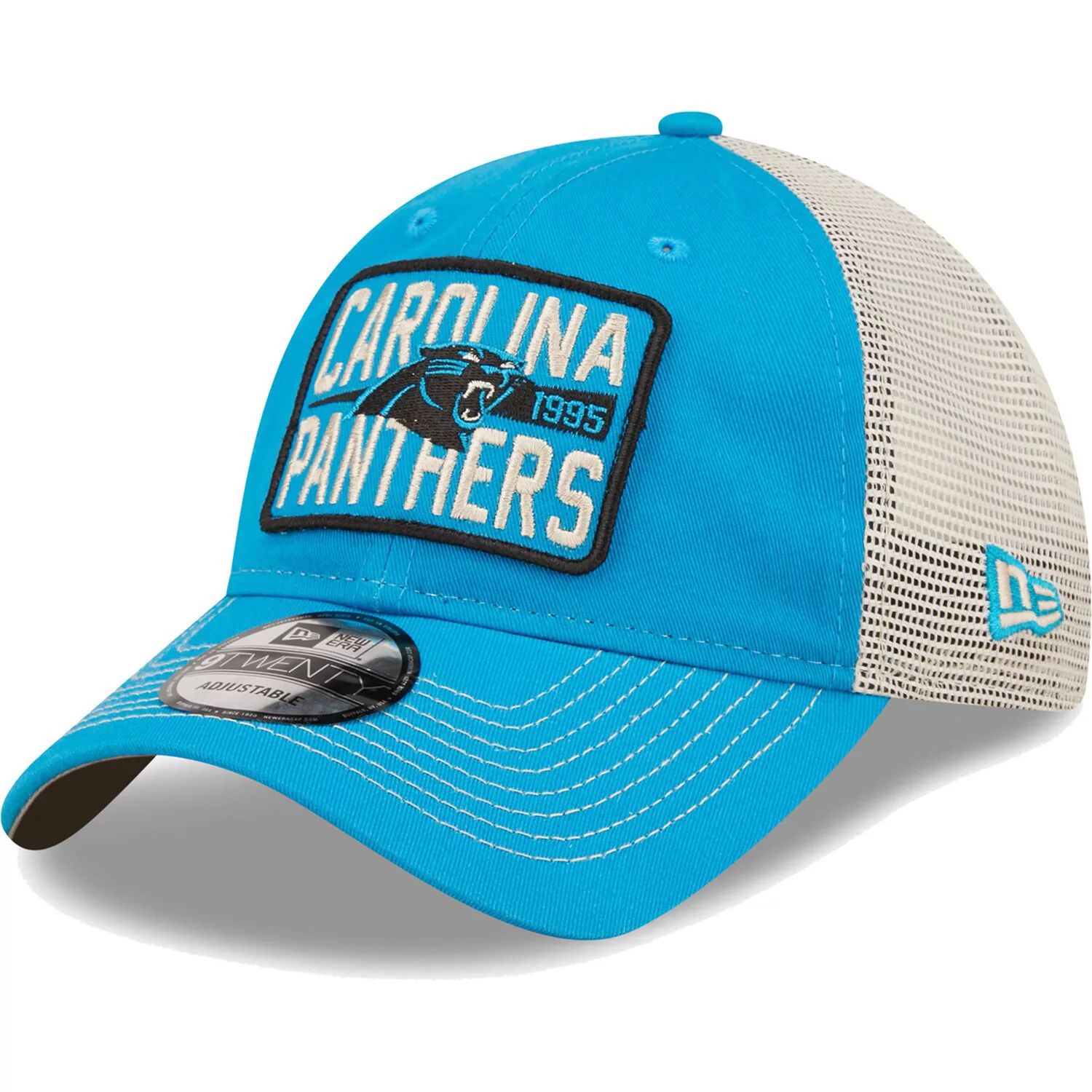 

Мужская кепка New Era синего/натурального цвета Carolina Panthers Devoted Trucker 9TWENTY Snapback