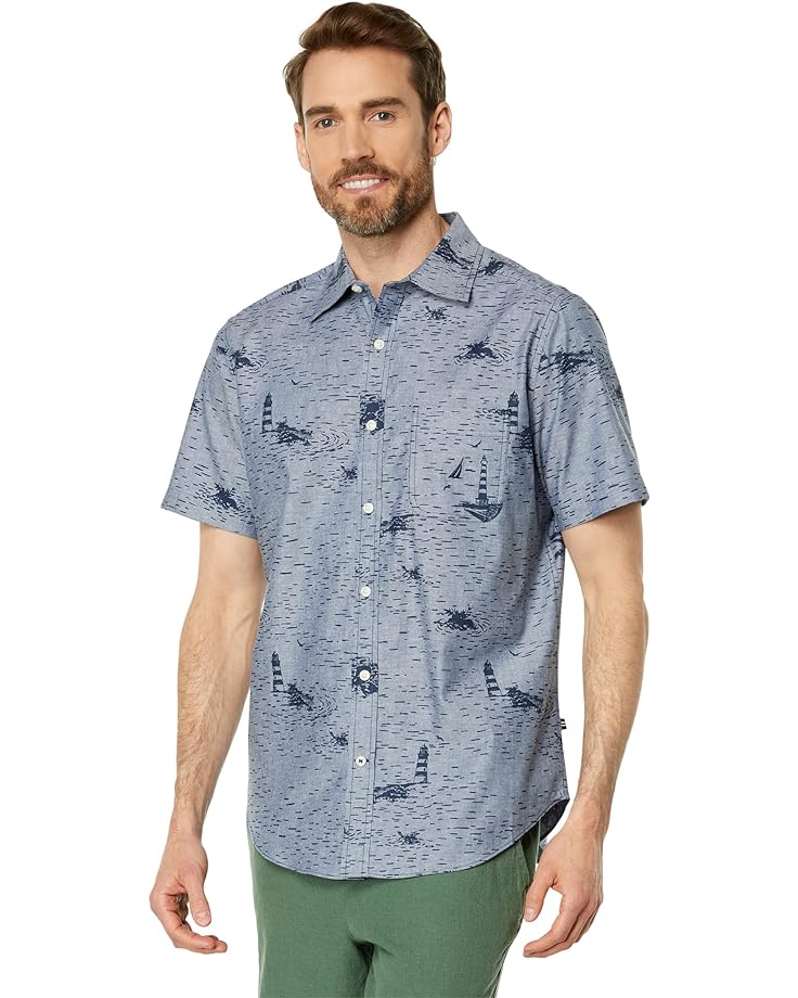 

Рубашка Nautica Printed Short Sleeve Shirt, синий