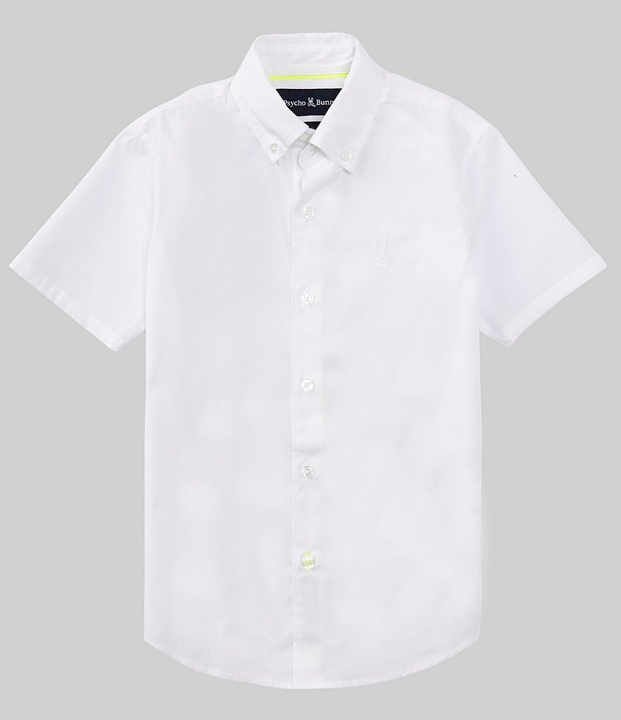 Рубашка на пуговицах Ashland с короткими рукавами для маленьких мальчиков 5–6 лет Psycho Bunny, белый