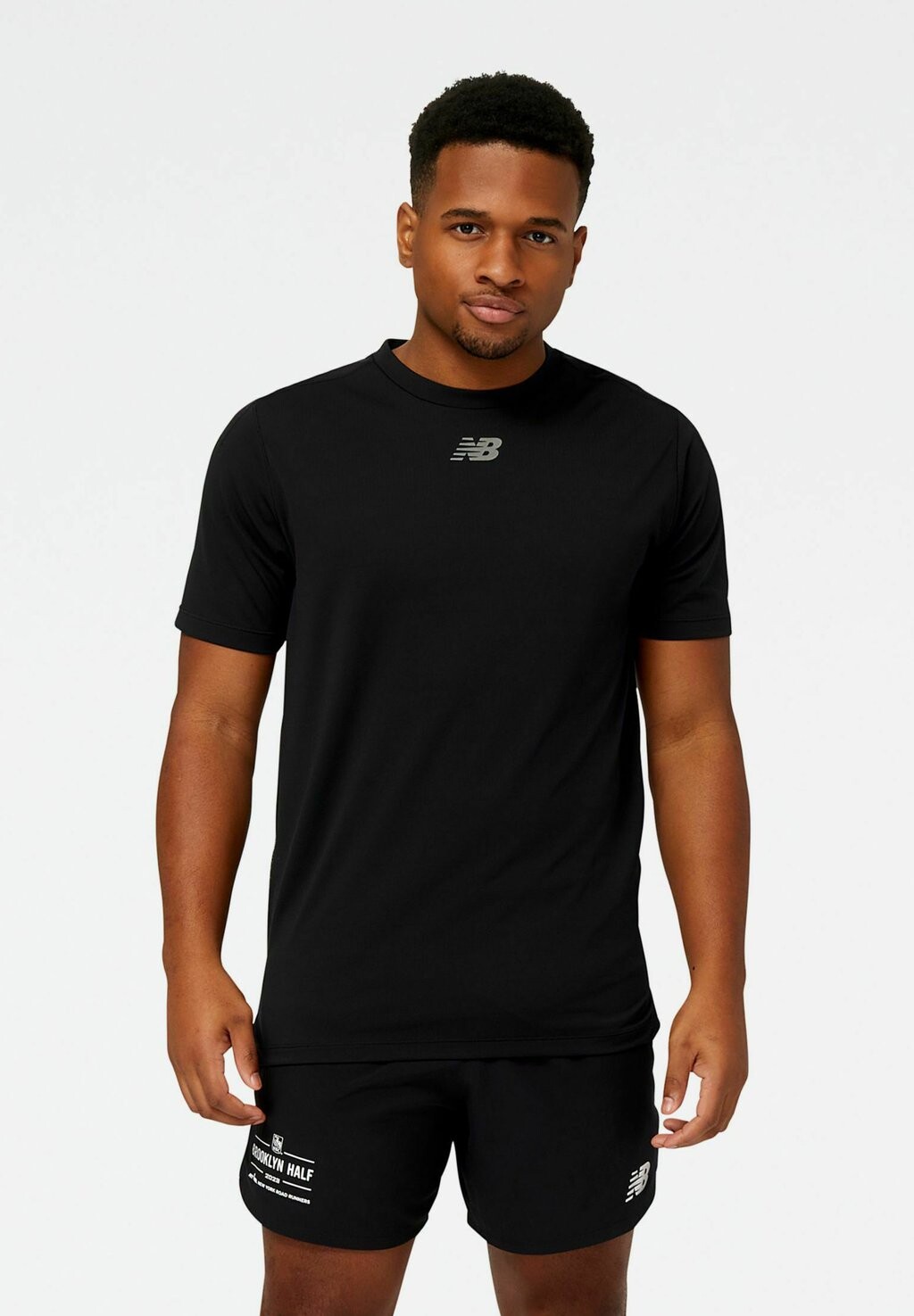 

Футболка с принтом Impact Run Luminous Short Sleeve New Balance, цвет black heather