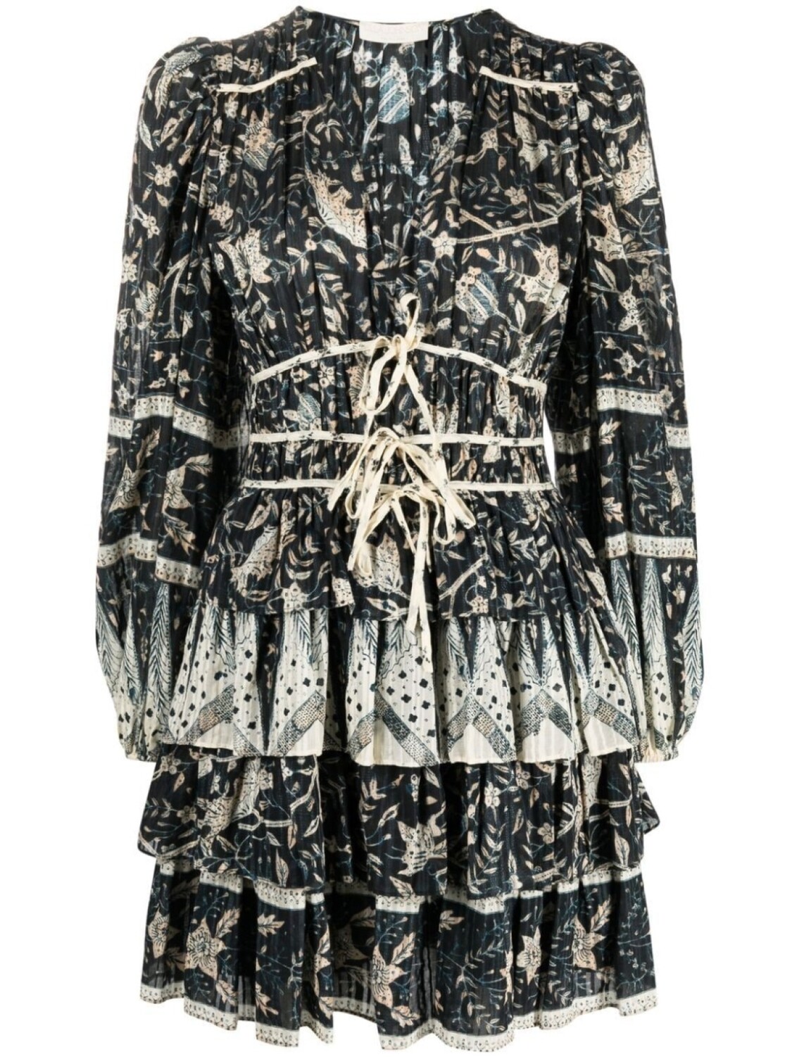 

Ulla Johnson ярусное платье миди Nina, синий