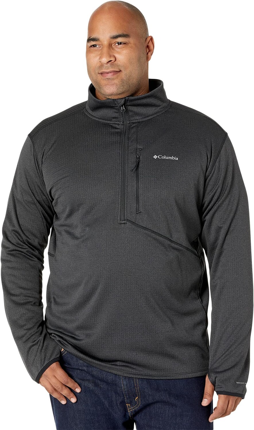 

Куртка Big & Tall Park View Fleece 1/2 Zip Columbia, цвет Black Heather
