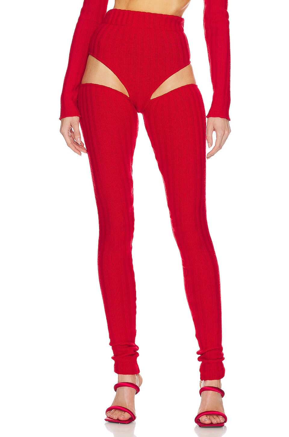 

Леггинсы LaQuan Smith Hip Cutout Knit, цвет Cherry