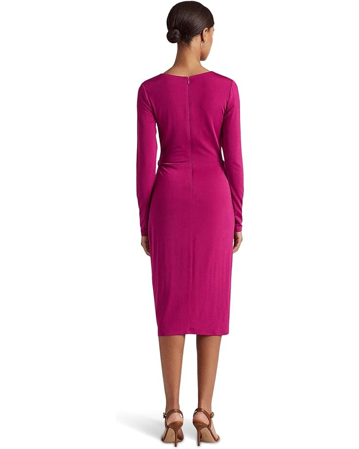 

Платье LAUREN Ralph Lauren Buckle-Trim Jersey Cocktail Dress, цвет Fuchsia Berry
