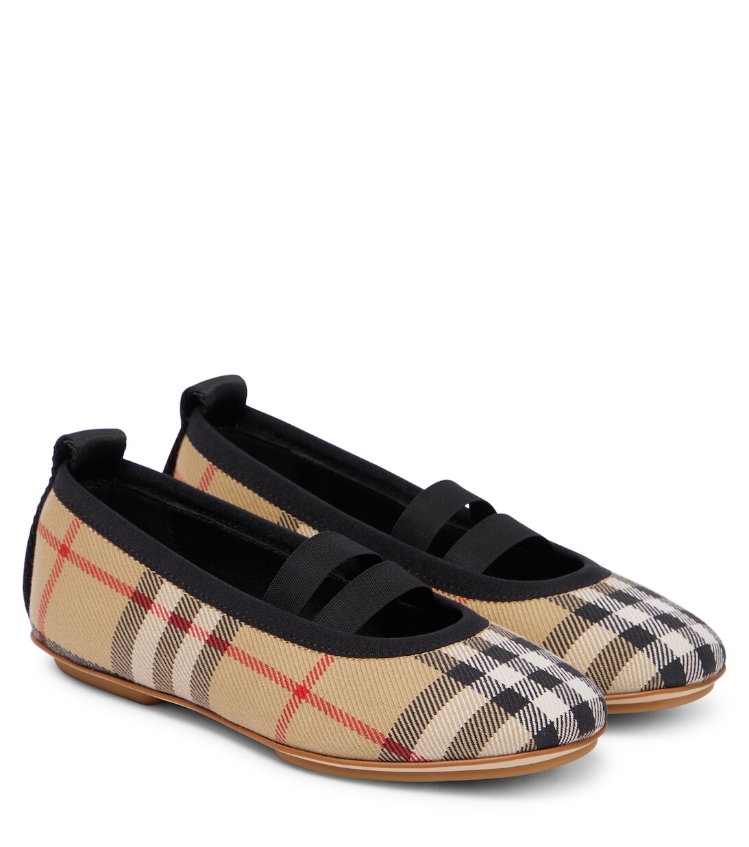 

Хлопковые балетки в клетку Vintage Check Burberry, бежевый