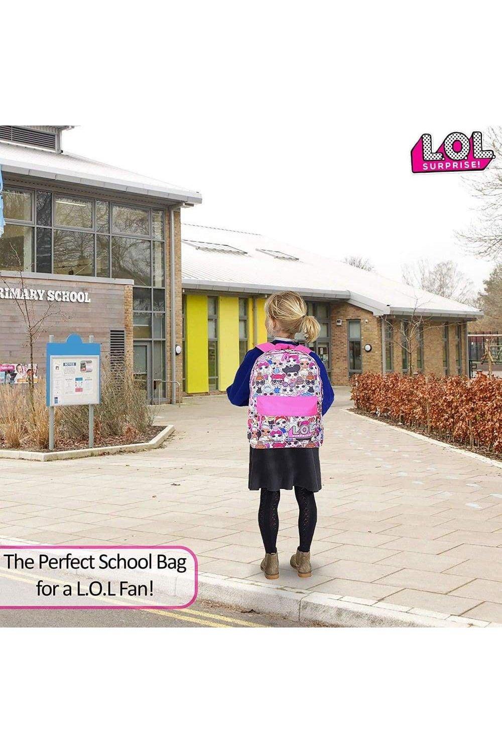 Школьный рюкзак с принтом кукол по всей поверхности L.O.L. Surprise, розовый большой вместительный холщовый рюкзак hdirsg женский холщовый рюкзак студенческая школьная сумка холщовый рюкзак на молнии для студентов