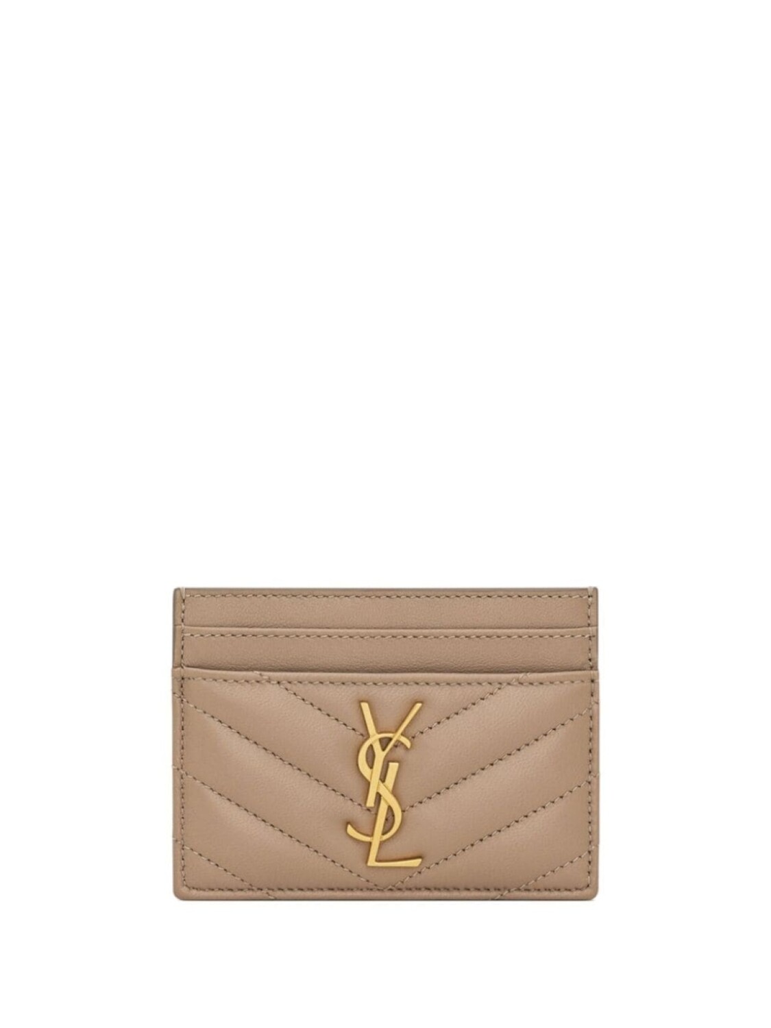 

Saint Laurent стеганый картхолдер с логотипом, нейтральный цвет