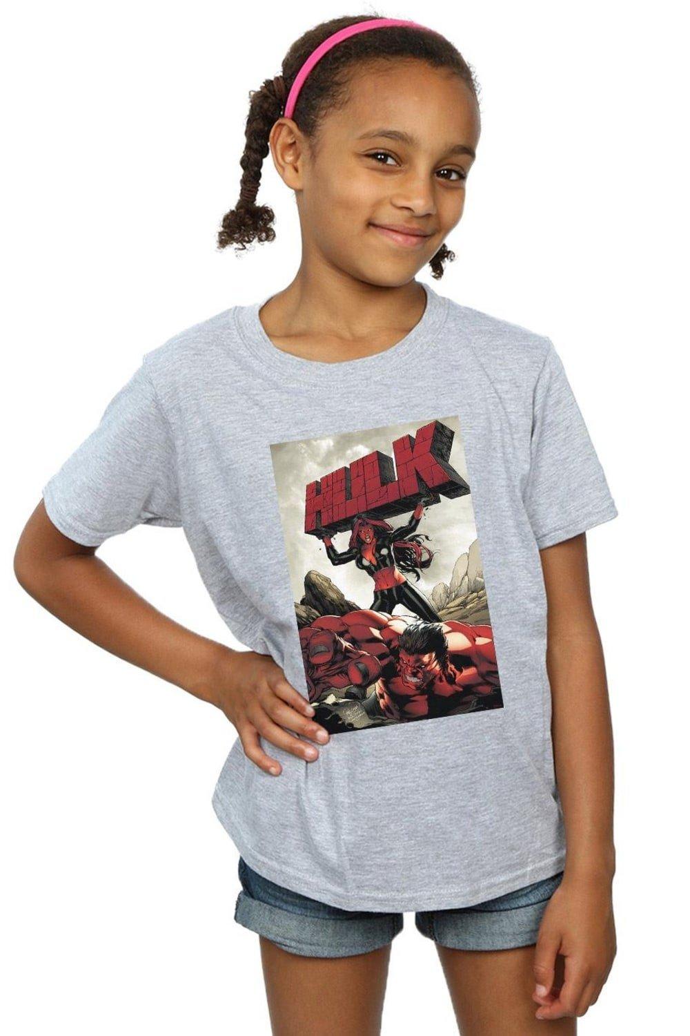 Хлопковая футболка Red Hulk Cover Marvel, серый