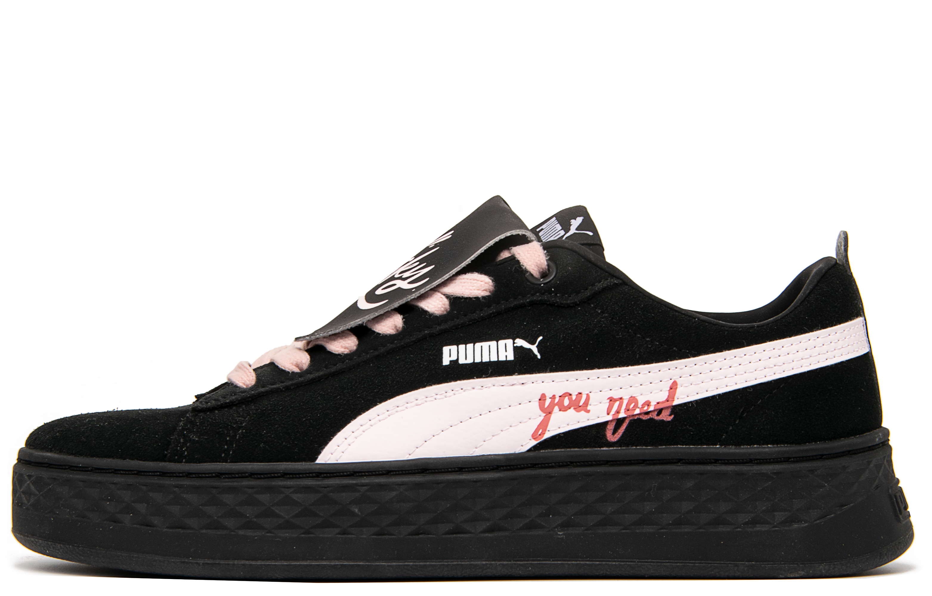 

Кроссовки Puma Smash Platform Skateboarding Shoes Women's Low-top, черный