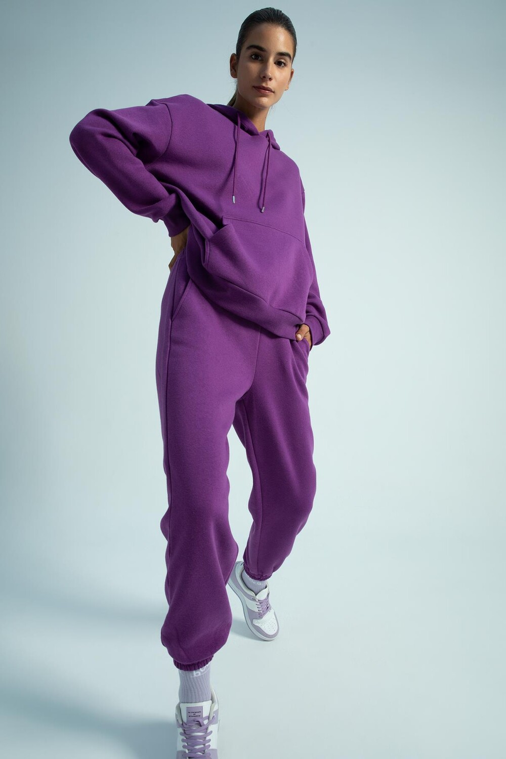 

Низ спортивного костюма Jogger с кружевной талией DeFacto, фиолетовый