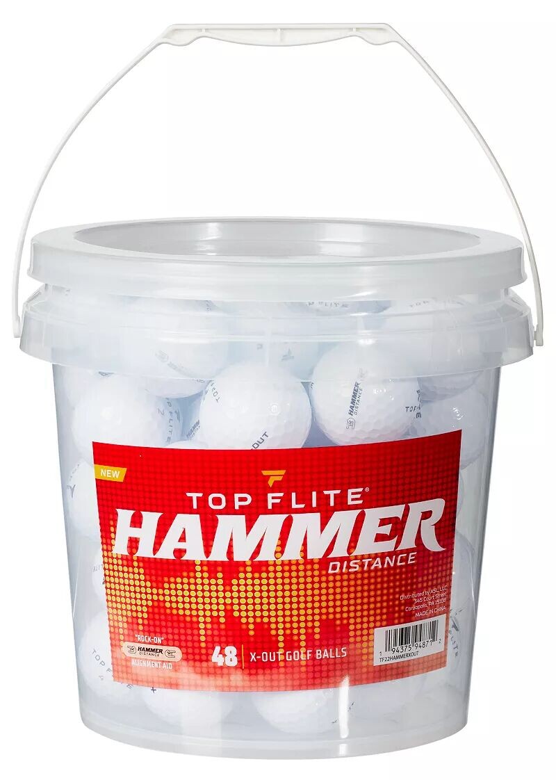 

Мячи для гольфа Top Flite 2022 Hammer X-Out — ведро, 48 шт., белый