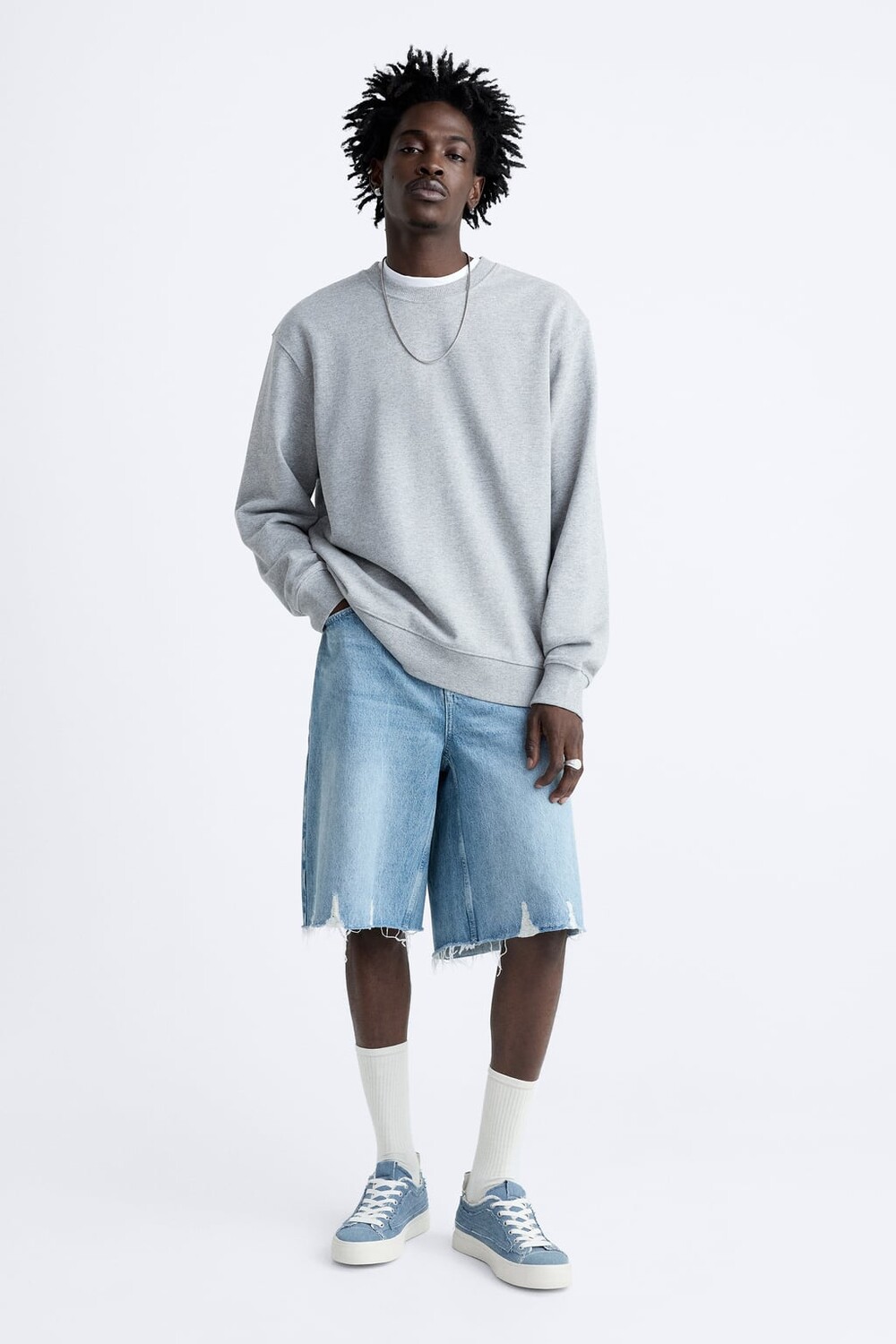 

Джинсовые кроссовки ZARA, синий