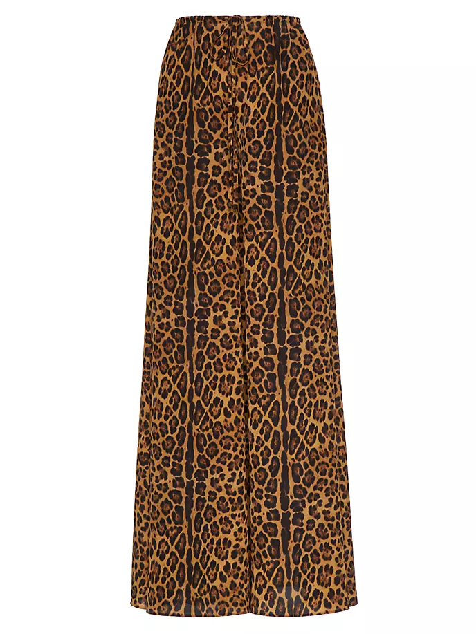 

Брюки из крепдешина Animalier Valentino Garavani, цвет animal print