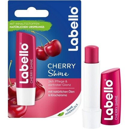 

Бальзам для губ Cherry Shine с мягким красным блеском, мерцающими пигментами и ароматом вишни, Labello, Красный