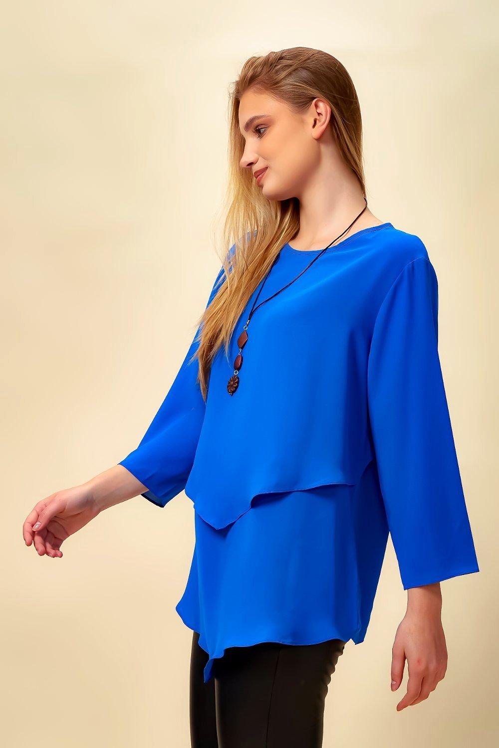 Многослойная блузка оверсайз с рукавами 3/4 HOXTON GAL, синий