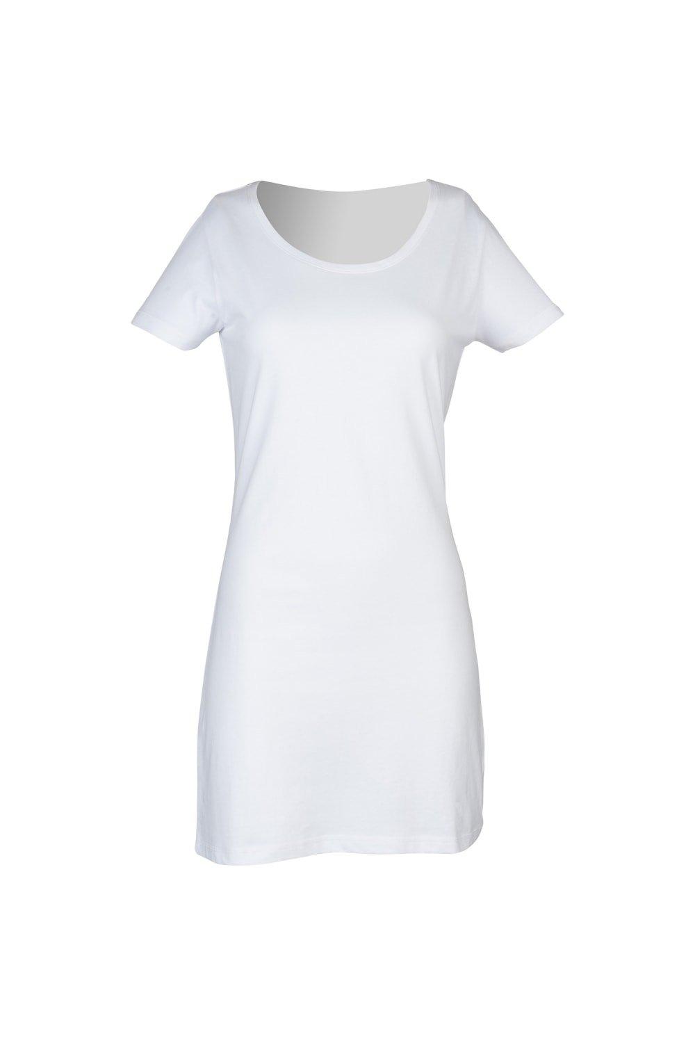Платье-футболка с овальным вырезом Skinni Fit, белый muunn 100 шт искусственная мушка 10 12 14 16 18