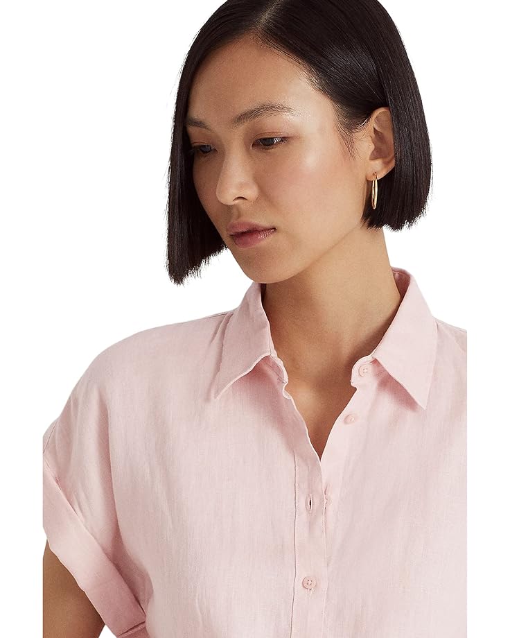 Рубашка LAUREN Ralph Lauren Striped Linen Dolman-Sleeve Shirt, цвет Pale Pink