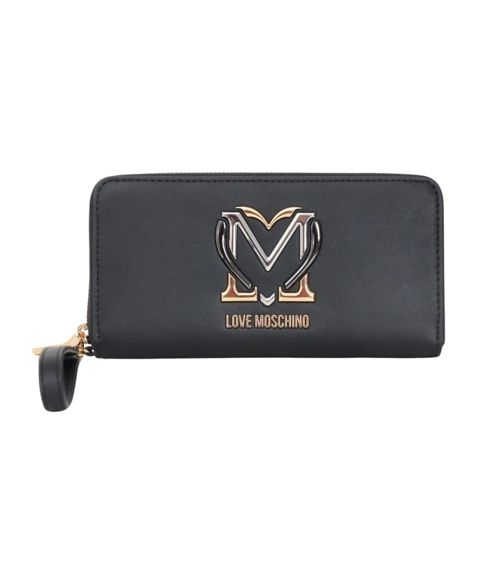 

Кошелек с металлическим логотипом Love Moschino, черный