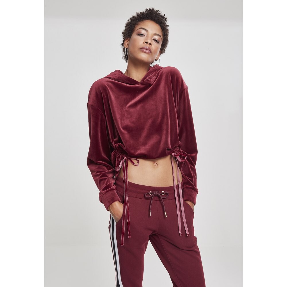 

Толстовка Urban Classics Velvet Gathered, красный