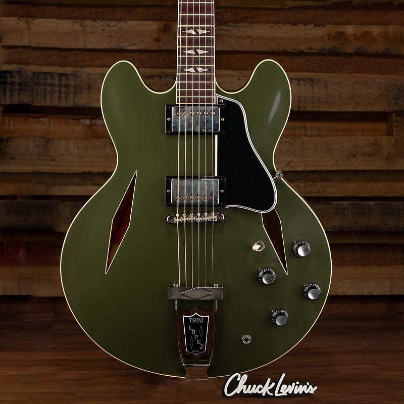 Электрогитара Gibson Custom Shop 1964 Trini Lopez Standard - Olive Drab - CHUCKSCLUSIVE - #120765 - Display Model