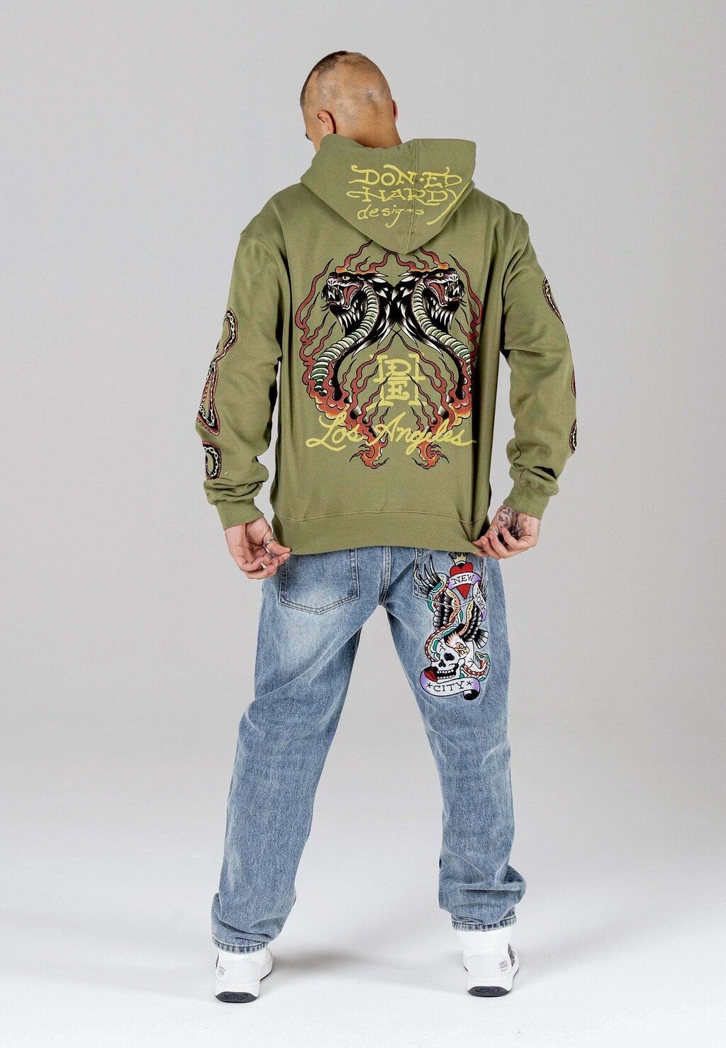 

Толстовка на молнии Double Hoody Ed Hardy, цвет mosstone