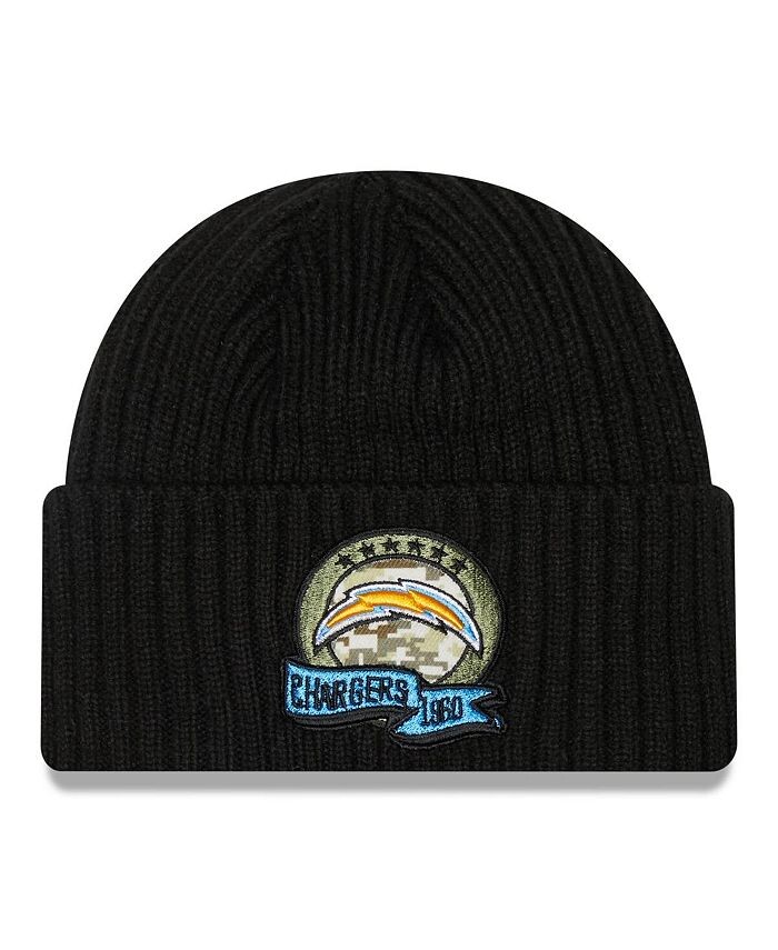 

Черная вязаная шапка Big Boys Los Angeles Chargers 2022 Salute To Service New Era, черный