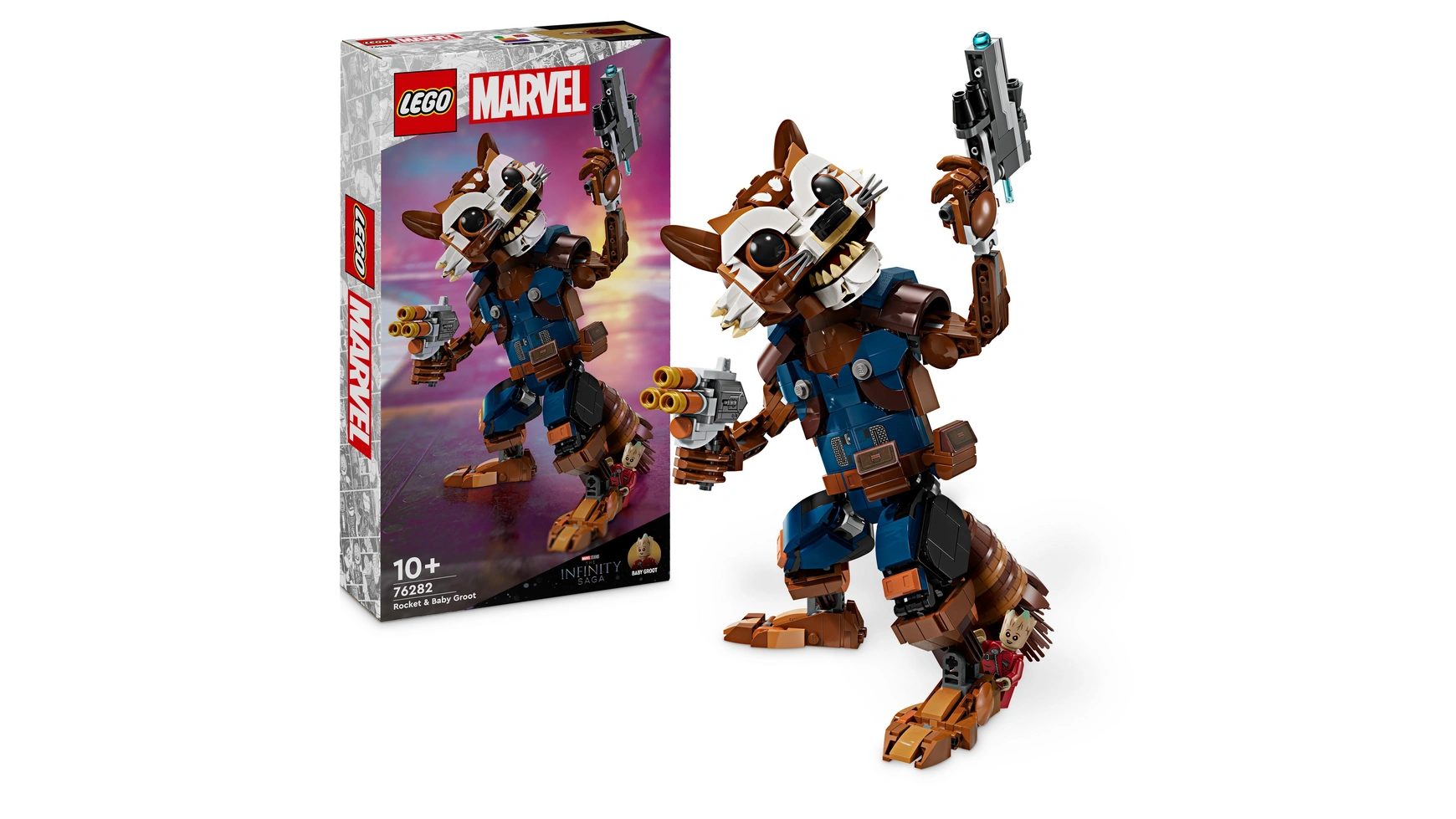 Lego Marvel Ракета и малыш Грут, сборная игрушка-супергерой сумка шоппер грут и ракета 3