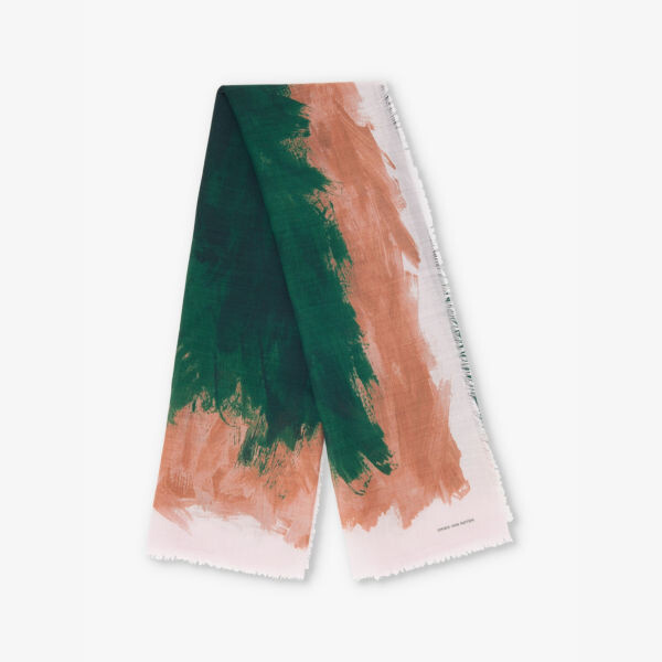 

Шерстяной шарф Femi, расписанный вручную Dries Van Noten, зеленый