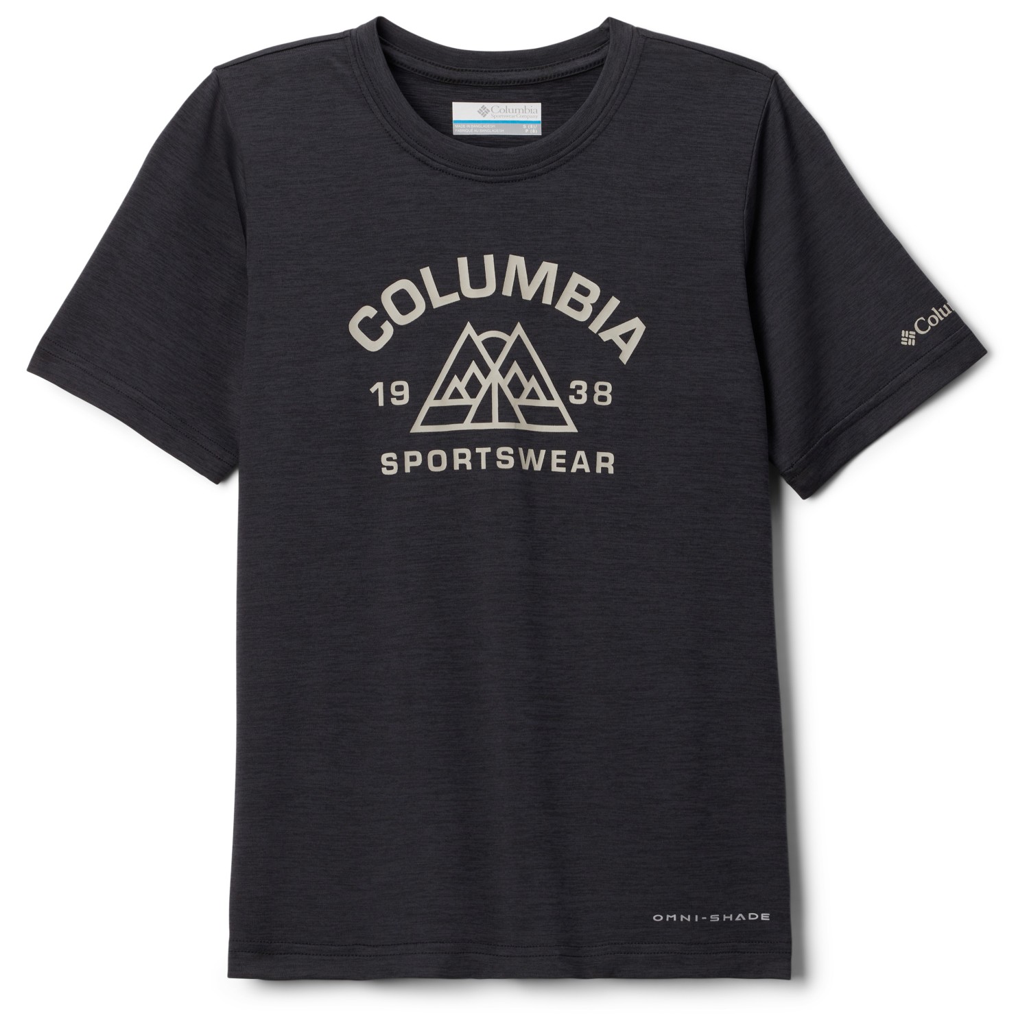 цена Функциональная рубашка Columbia Kid's Mount Echo Graphic Shirt S/S, цвет Black/Peaked Badge
