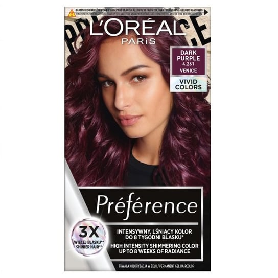 

Стойкая краска для волос Preference Vivid Colors 4.261 Dark Purple L'Oréal Paris