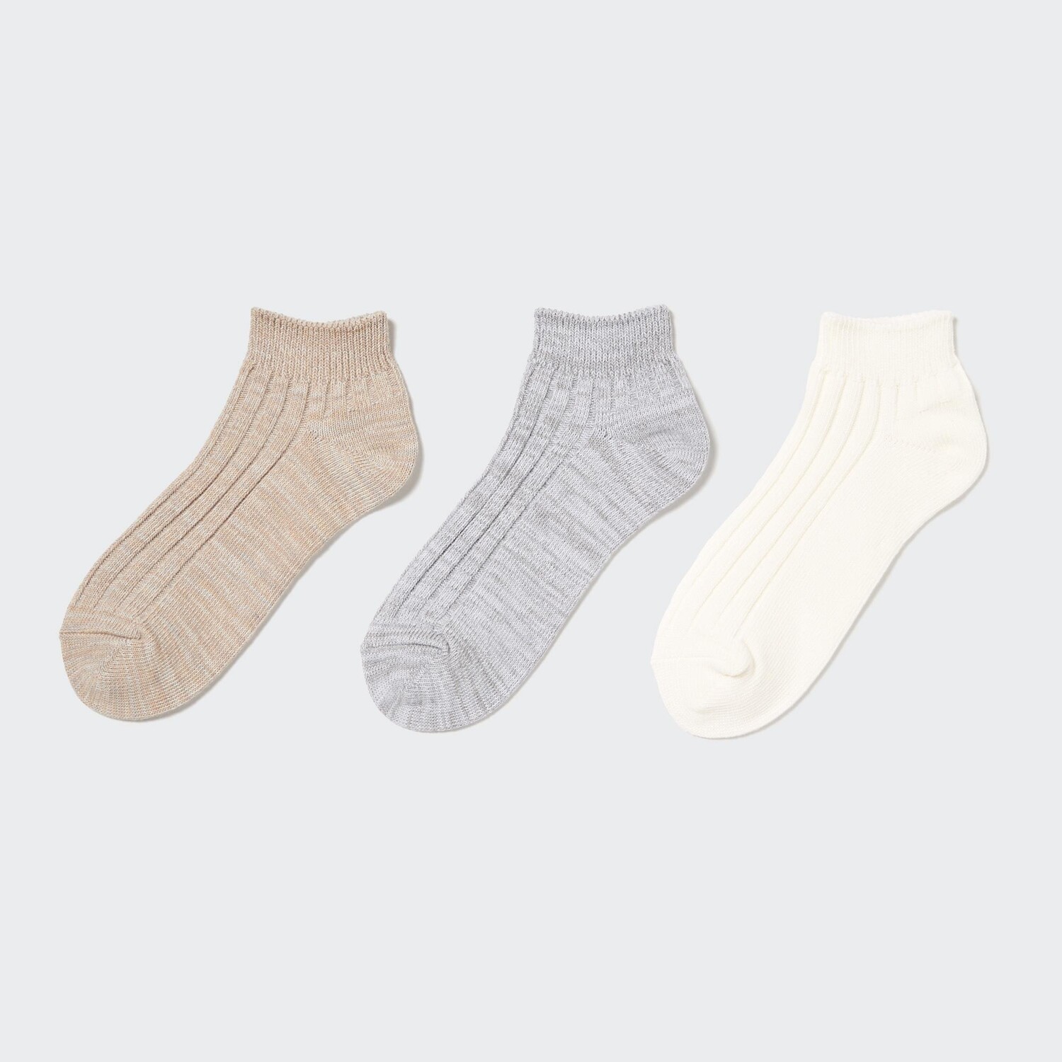 

Носки Marl до щиколотки (три пары) Uniqlo, бежевый