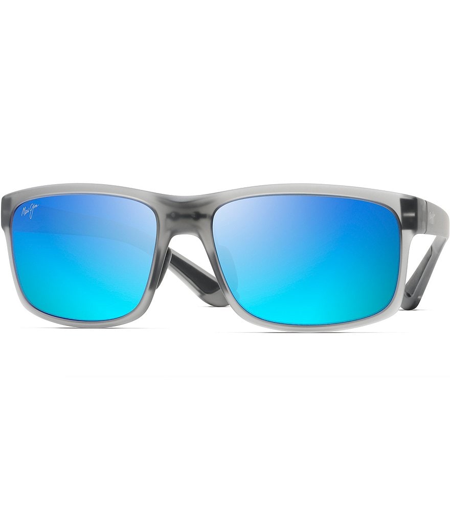 цена Матовые прямоугольные солнцезащитные очки унисекс Maui Jim Pokowai Arch PolarizedPlus2, диаметр 58 мм, серый