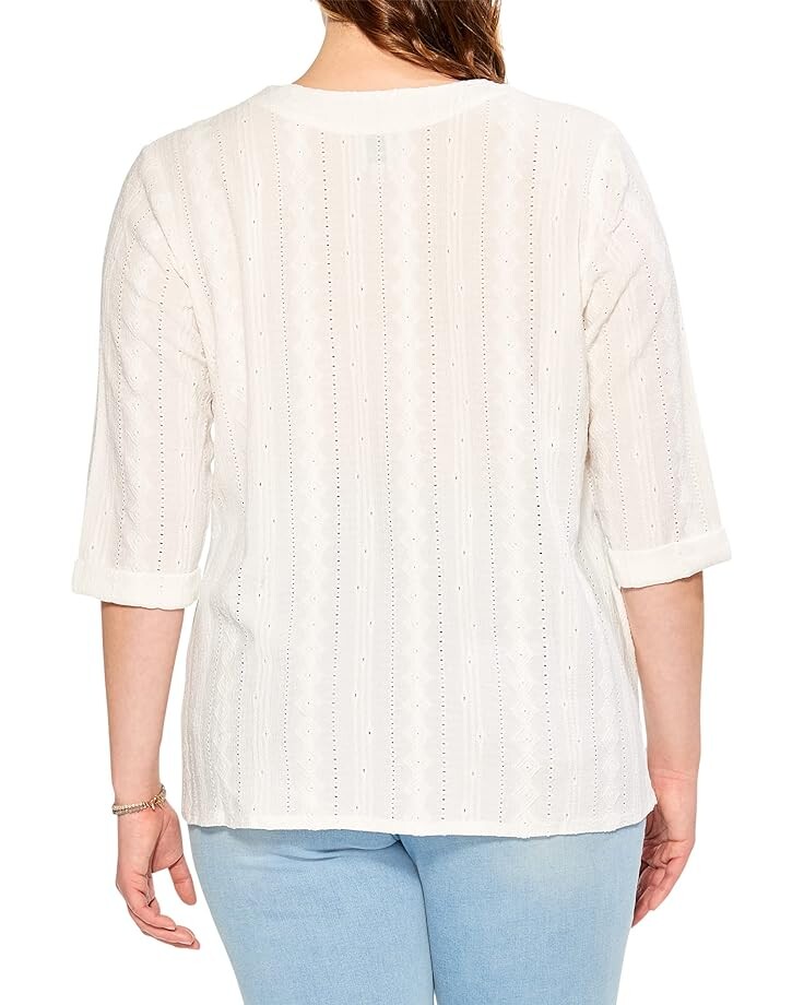 

Топ NIC+ZOE Plus Size Angled Lace Top, цвет Milk White