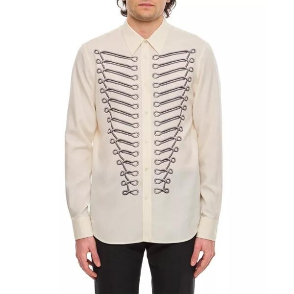 

Футболка trompe military print shirt Alexander Mcqueen, бежевый
