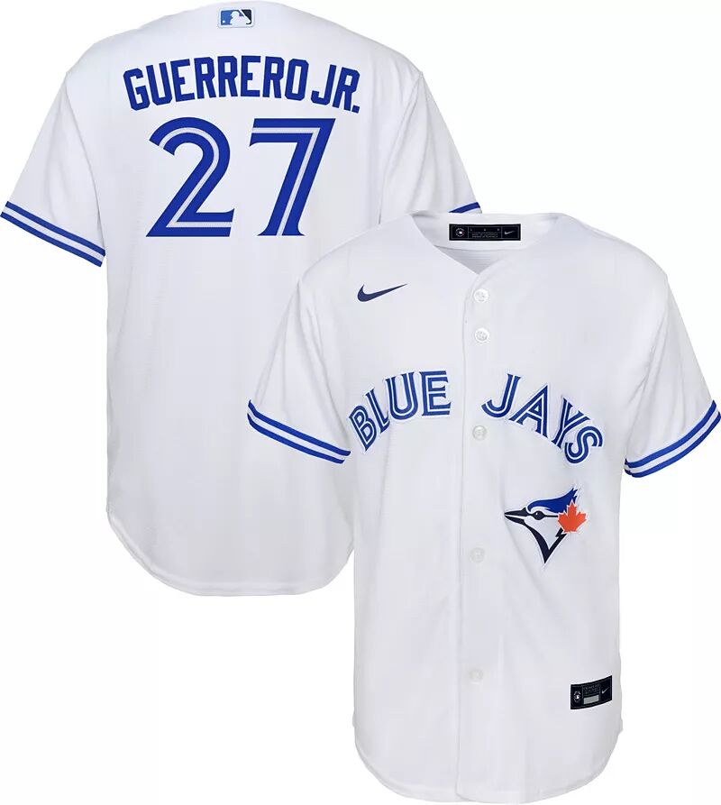 

Реплика Nike Youth Replica Toronto Blue Jays Владимира Герреро-младшего # 27 Cool Base White Jersey