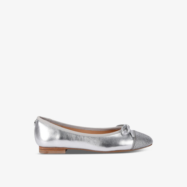 

Кожаные балетки Ellison с бантом на плоской подошве Steve Madden, серебряный