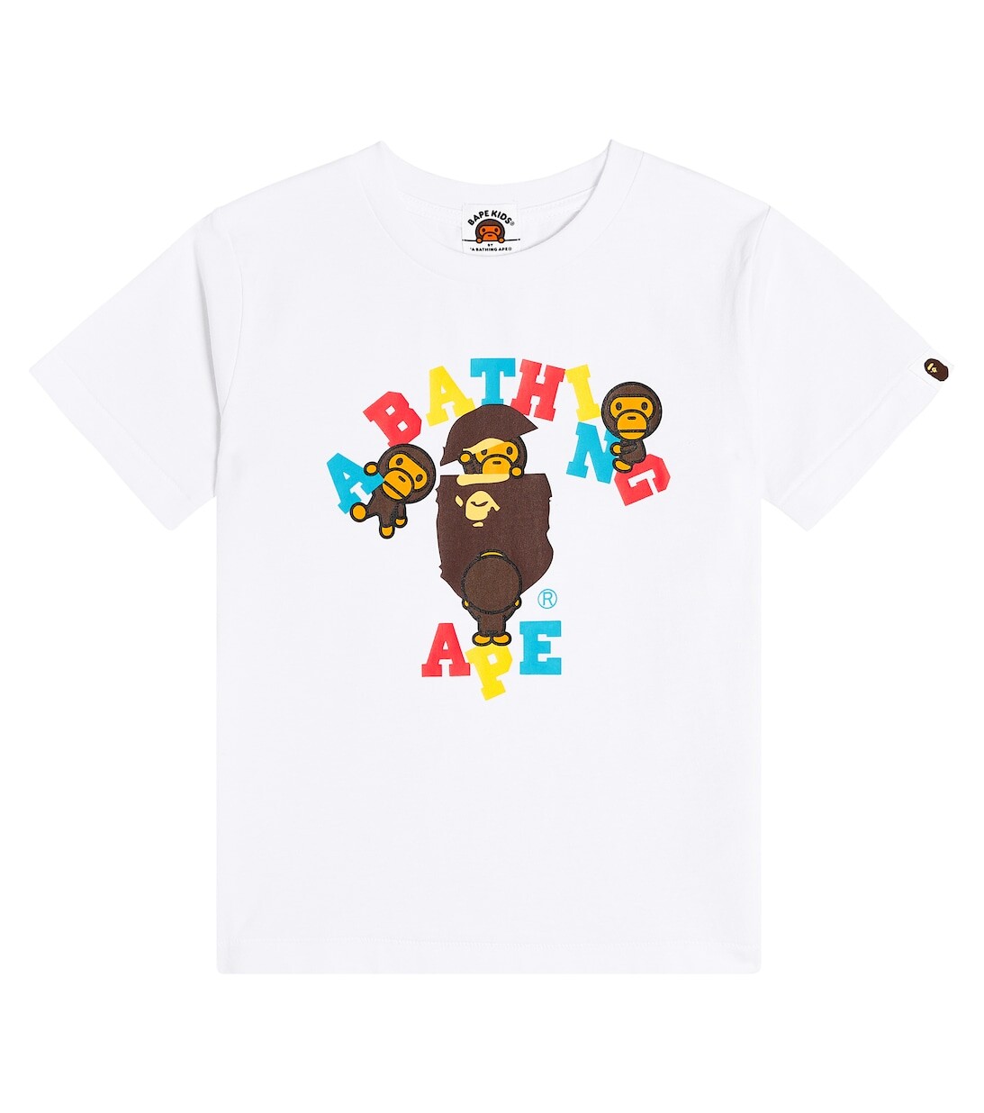 

Футболка из хлопкового джерси с принтом BAPE, белый