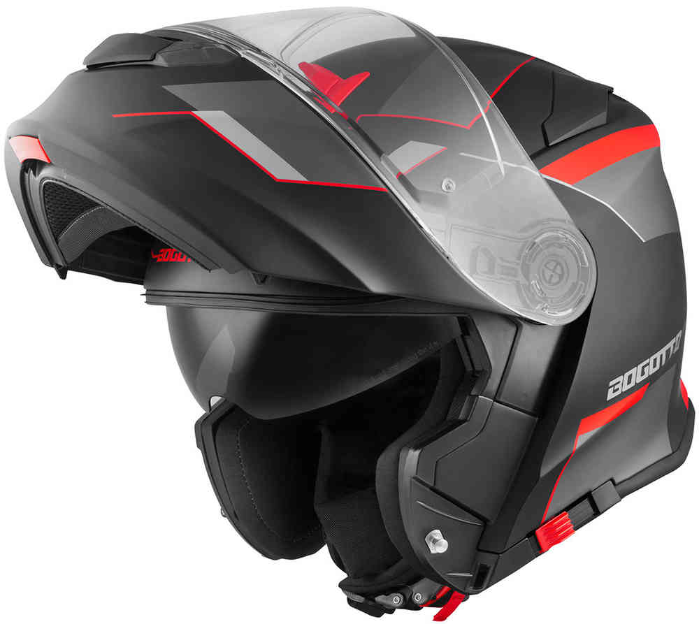 V271 Дельта-шлем Bogotto, черный матовый/красный