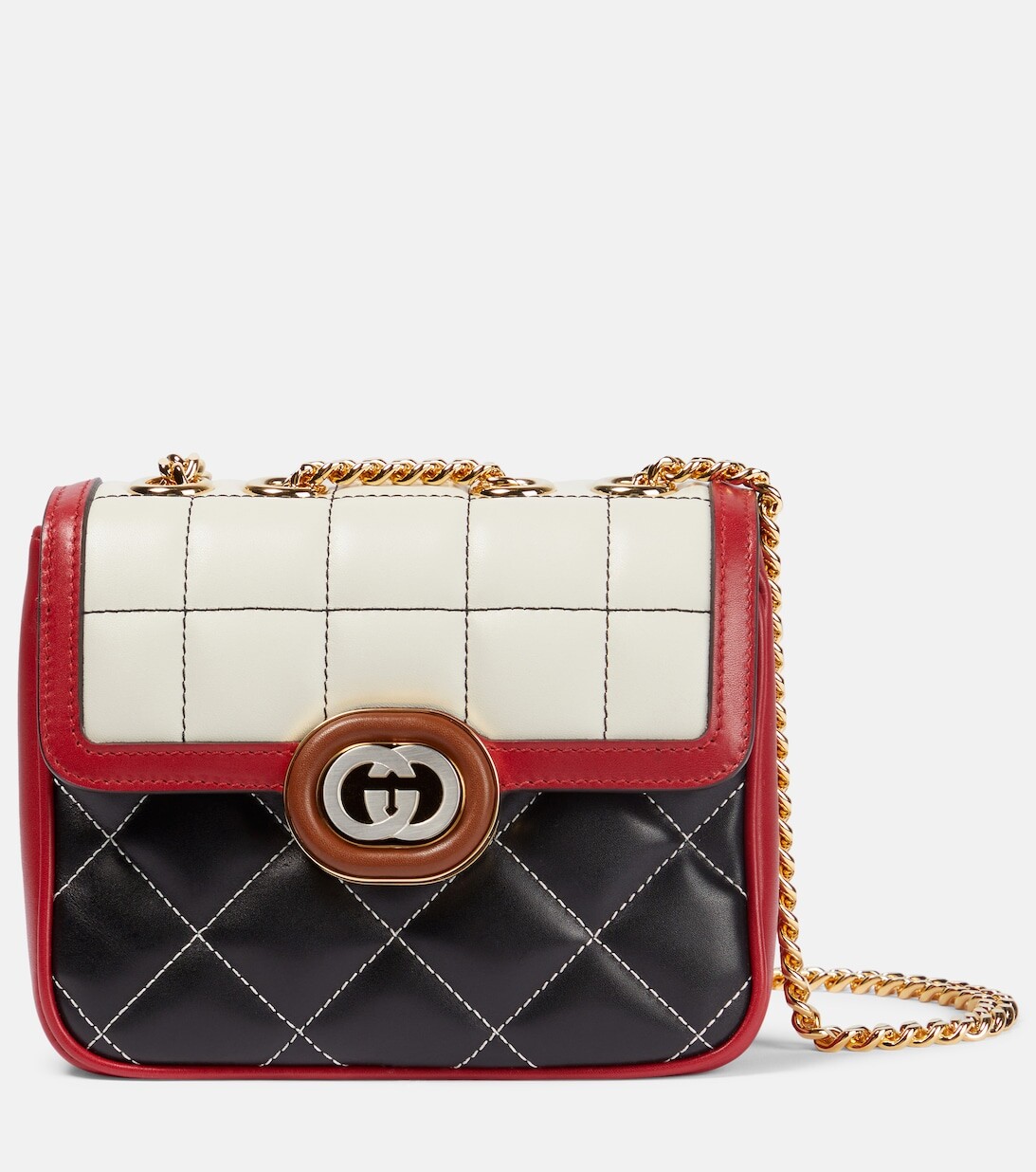 

Миниатюрная кожаная сумка через плечо Gucci Deco Gucci, разноцветный